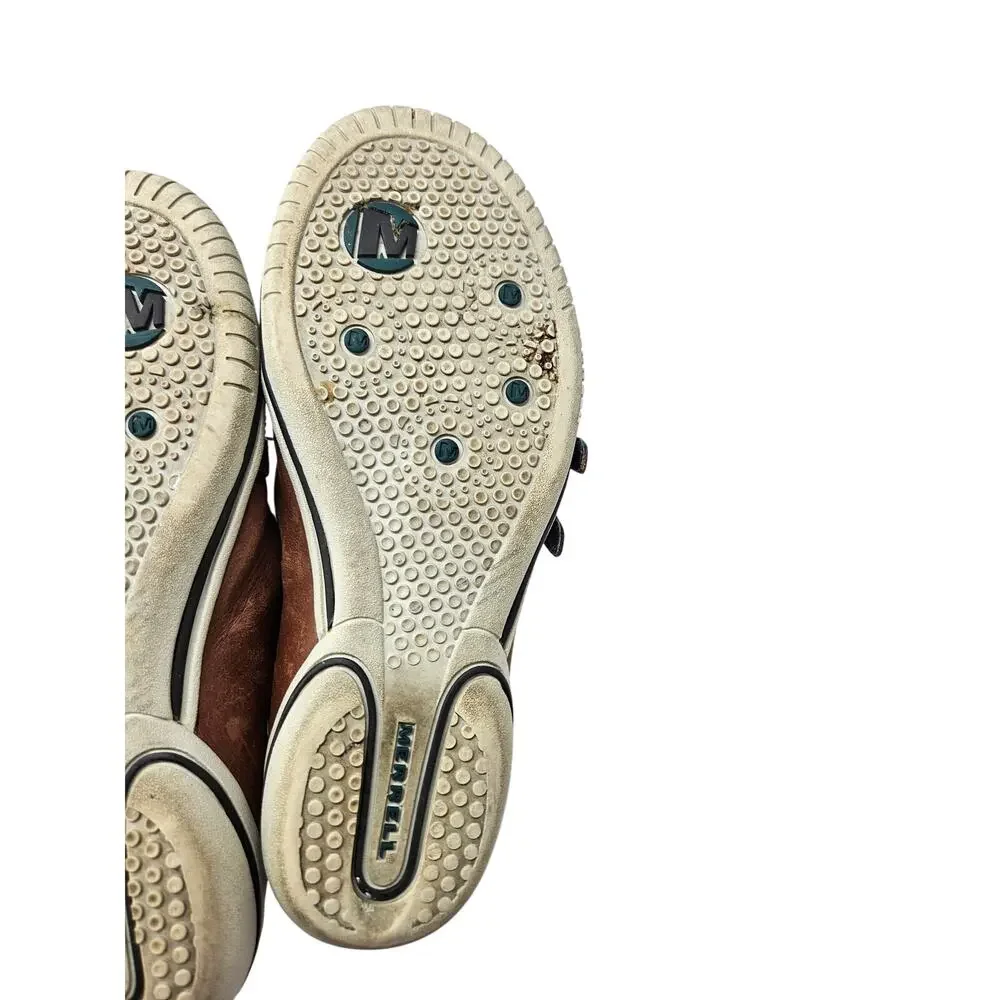Merrell 8 Zodiac Ginger Brown Leather Sneaker Ballet Flat Comfort Casual Twee